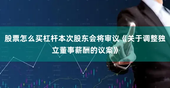 股票怎么买杠杆本次股东会将审议《关于调整独立董事薪酬的议案》